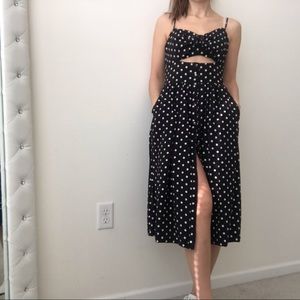 Xhilaration vintage inspired polka dot midi dress